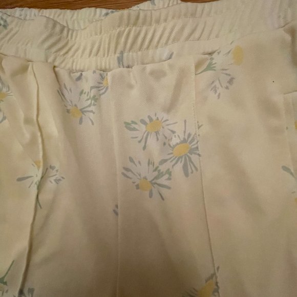 SOLD: NOT ON POSHMARK - GANNI Cream Colored Pants with Floral Designs & Stripes - Picture 3 of 6